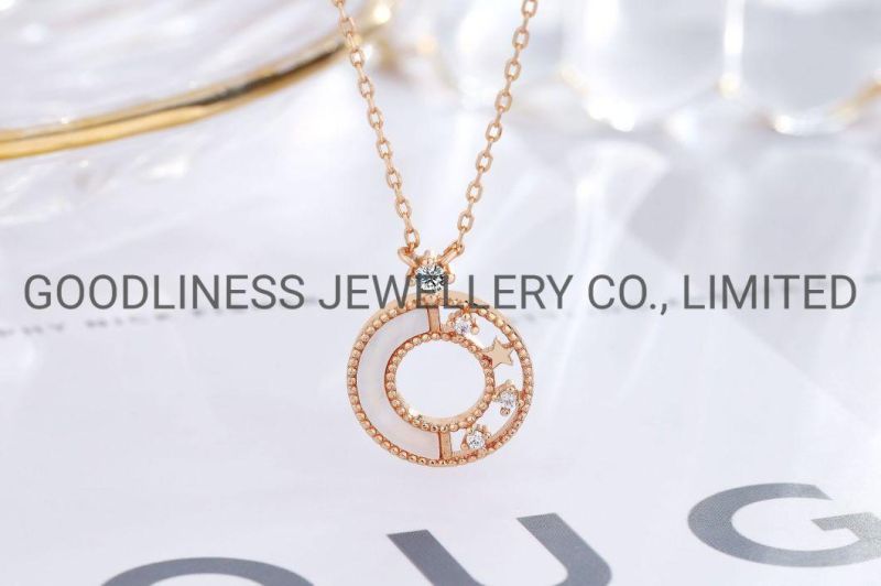 Silver Minimalist Dainty Round Circle Pendant Necklace for Women