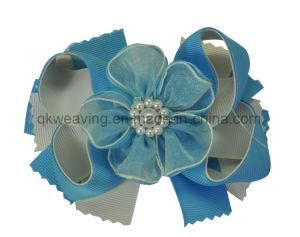 Organza/Grosgrain Ribbon with Beads Hair Ornament Bow