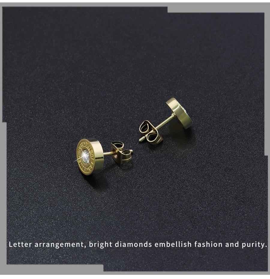 Mini Ring Letter Arrangement Diamond Women′ S Earrings