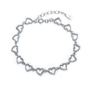 Sterling Silver Flower Charm Bracelet B0106