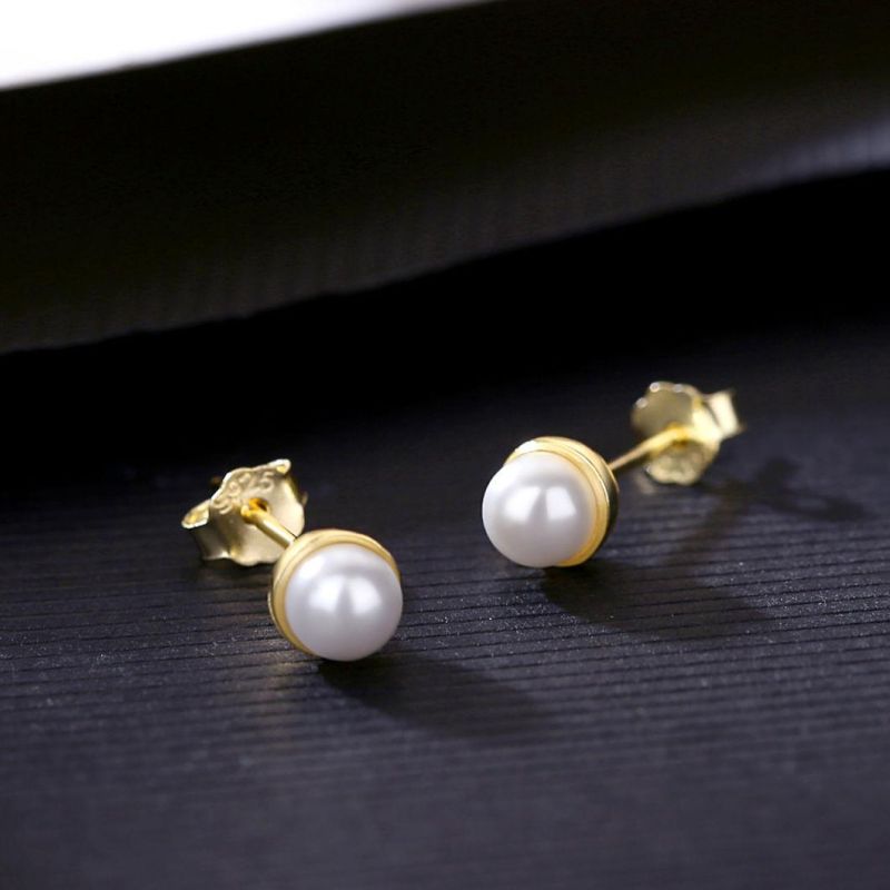 Eternal White Pearl CZ Ear Piercing Studs