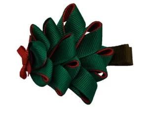Grosgrain Ribbon Christmas Tree Hair Clip Bow