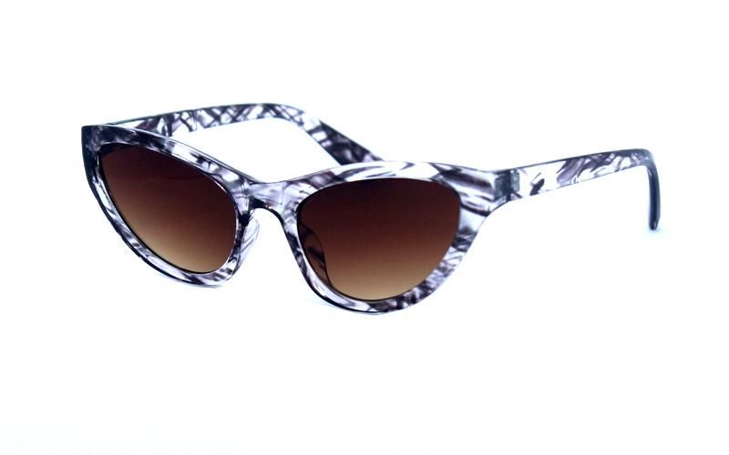 Wholesale Women′s Retro Cat Eye Style Stripe Pattern Polarized Sunglasses