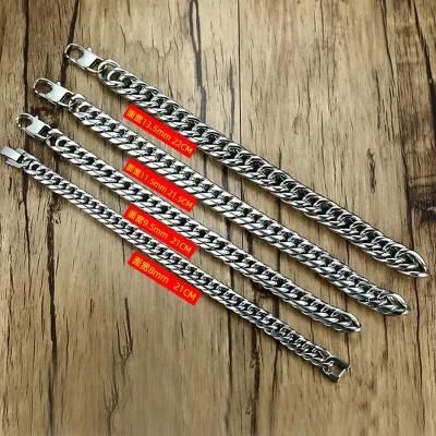 Euramerican Style Jewelry Hip-Hop Cuban Chain Simple Titanium Steel Bracelet Men&rsquor; S Stainless Steel Thick Chain