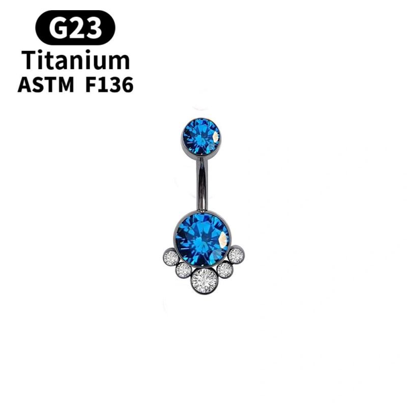 2021 Summer New Design Titanium Belly Buttons Navel Rings Body Piercing Opal/Zirconia