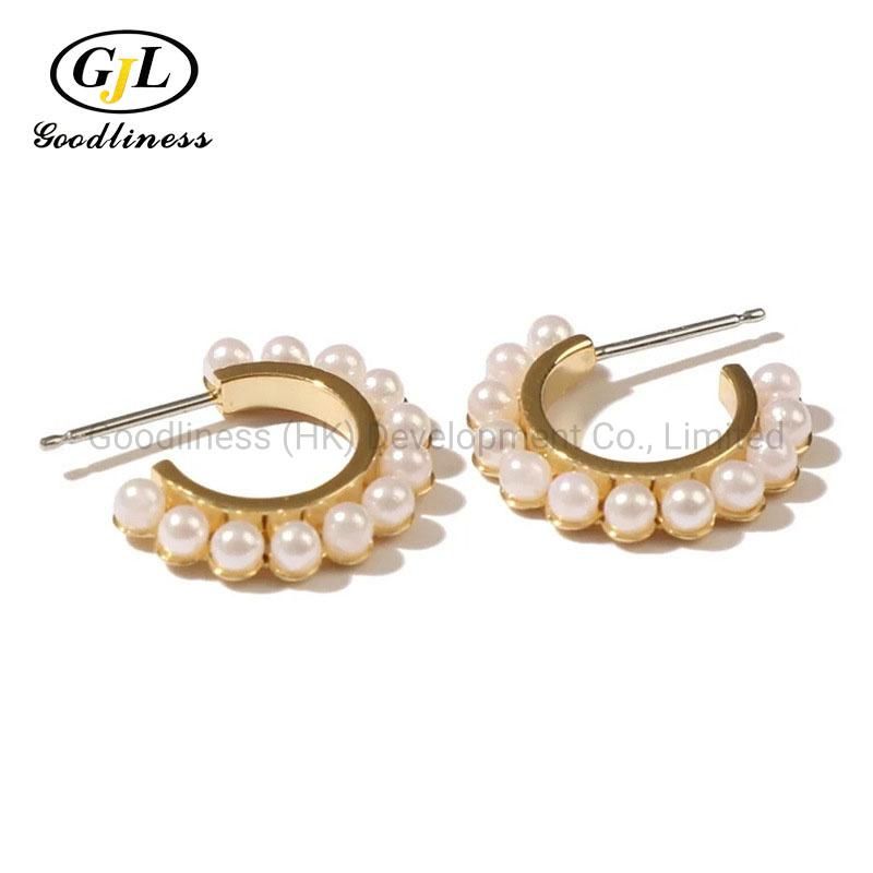 Simple Double C Pearl Earring Fashion Joker Ins Earring