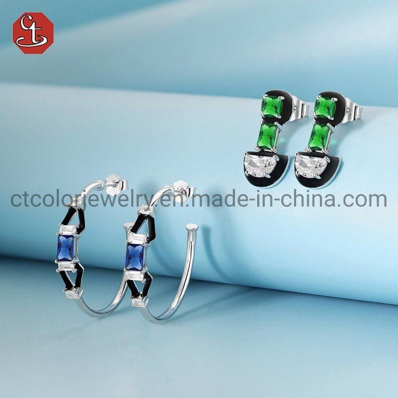 Hot Sale Fashion 925 Silver Jewellery Red Enamel Ring Jewelry with CZ