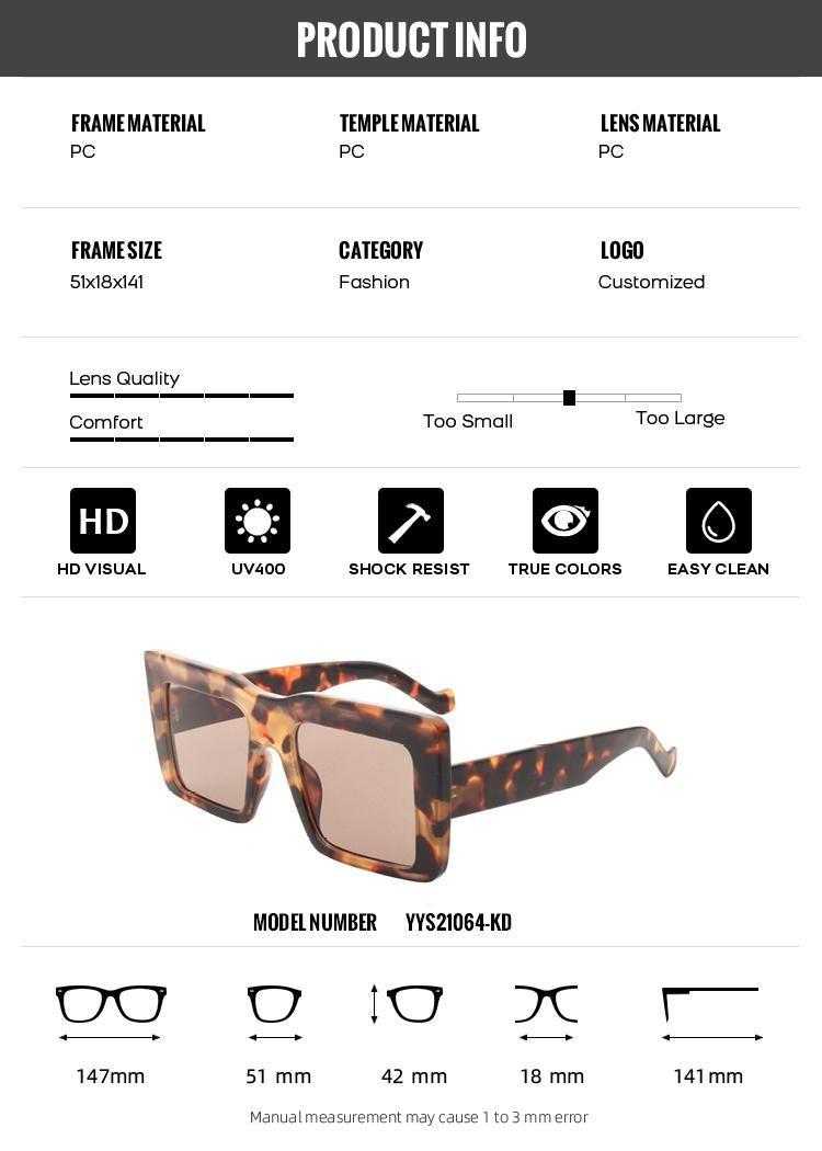 2022 New Arrivals Women Men Oversized Square Big Frame Sunglasses Shades Cheap Sunglasses