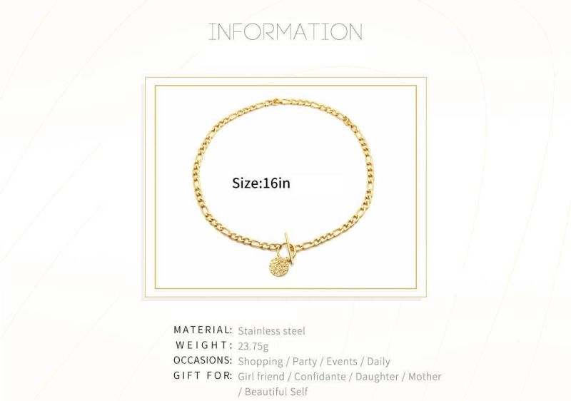 New Arrival Charm Stainless Steel Gold Color Women Fashion Long Chain Necklaces with Pendent Jewelry Accessories