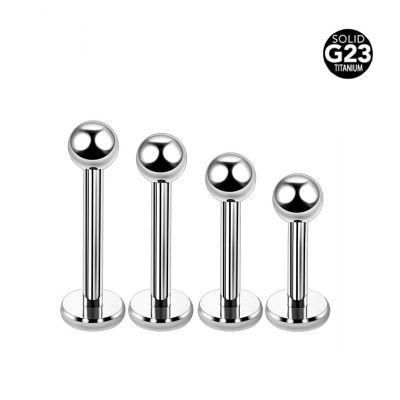 Titanium Body Jewelry Externally Threaded Labret Lip Ring with Ball