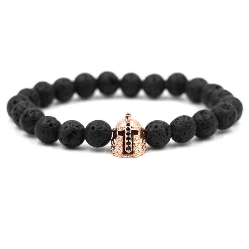 Promotion Gift Men Black Natural Stone Beads Bracelet