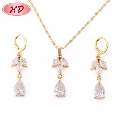 Wholesale Dubai 18K 14K Gold Plated Necklace Earrings Jewelry Set for Women