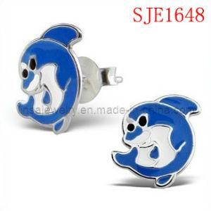 Cute Dolphin Design Stainless Steel Earrings for Boys &amp; Girls (SJE1648)