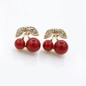 Korea Luxury Cherry Leaf Eardrop Fashion Earrings