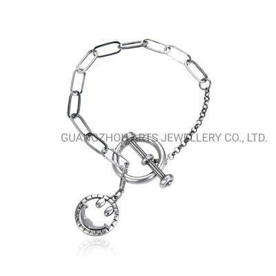 Wholesale 925 Sterling Silver Creative Smile Face for Happiness Bracelet