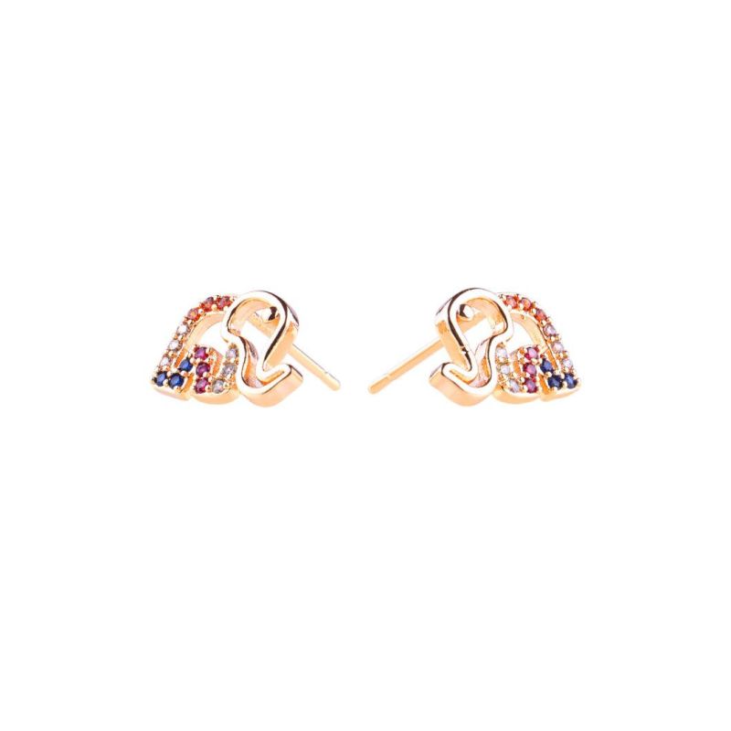 Elephant Shaped Diamond Cubic Zirconia Jewelry Women Stud Earrings