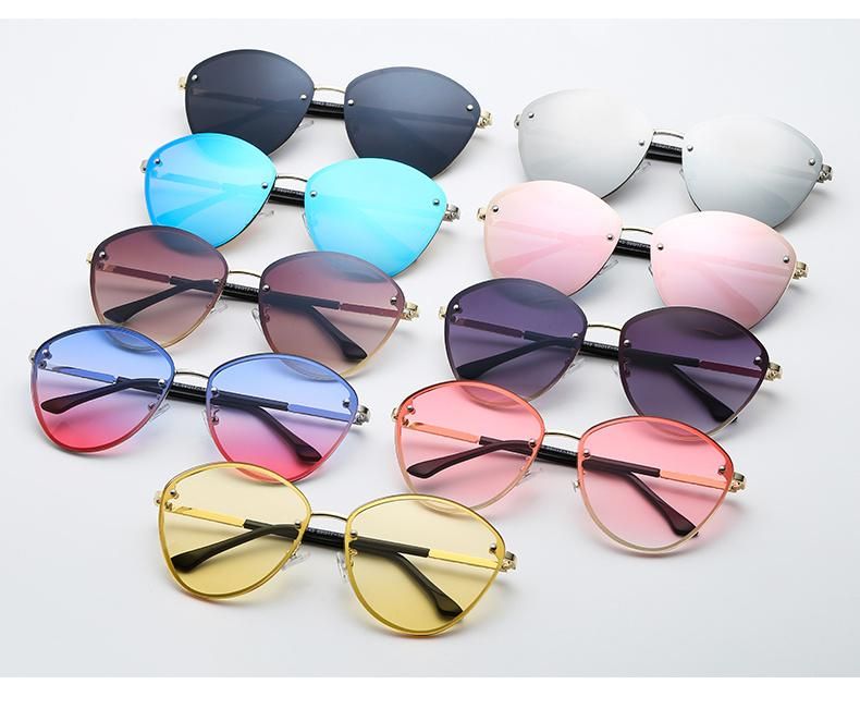 New Arrival Luxury Design Fashion Plastic Women Sunglasses Vintage Colorful Rivet One-Piece Sun Glasses Shades