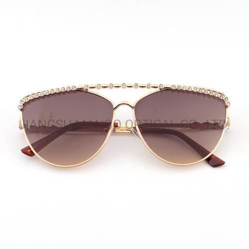 Double Bridges Diamonds Eyebrow Lady Sunglasses