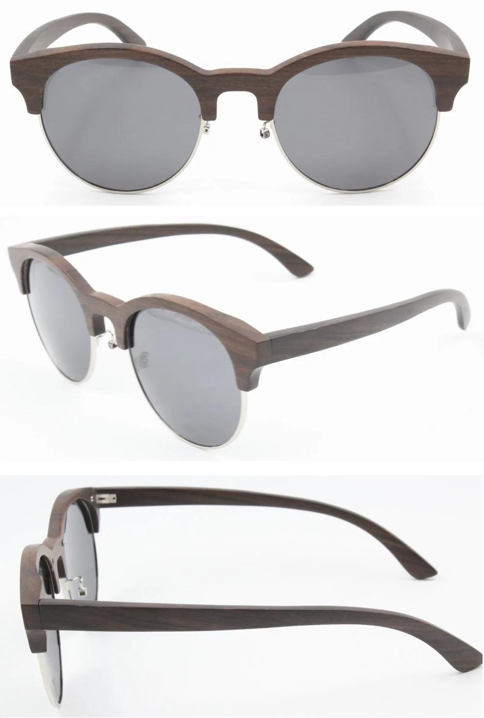 Wood Bamboo Sunglasses in High Quality with Bamboo Cases Hy002