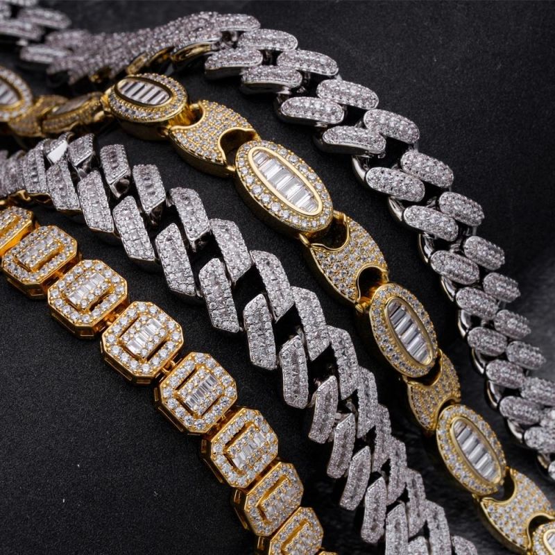 Fashion Jewelry 2022 Iced out Cuban Link Chain Bracelet Choker Necklace Jewelry