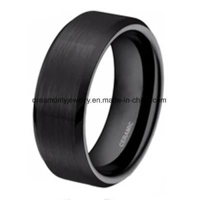 High Quality Black Ceramic Ring Simple Style for Men Wedding Band Jewelry Gift