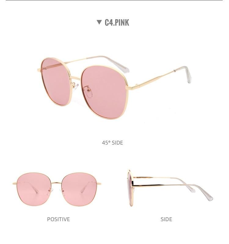 2022 Hot Sale Fashion High Quality Luxury Men Women Big Shade Metal Sunglasses
