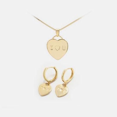 Valentine&prime; S Day Gift Women Heart &prime; I Love You&prime; Pendant Jewelry Set