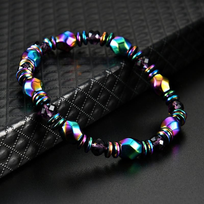 Beads Hematite Stone Therapy Health Care Women Jewelry Magnetic Bracelet