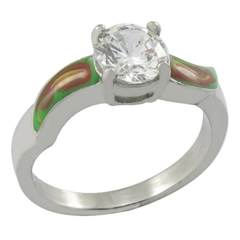 Surgical Steel Wedding Ring CZ Stone Ring
