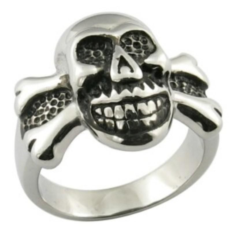Silver Cool Men Helmet Skull Ring