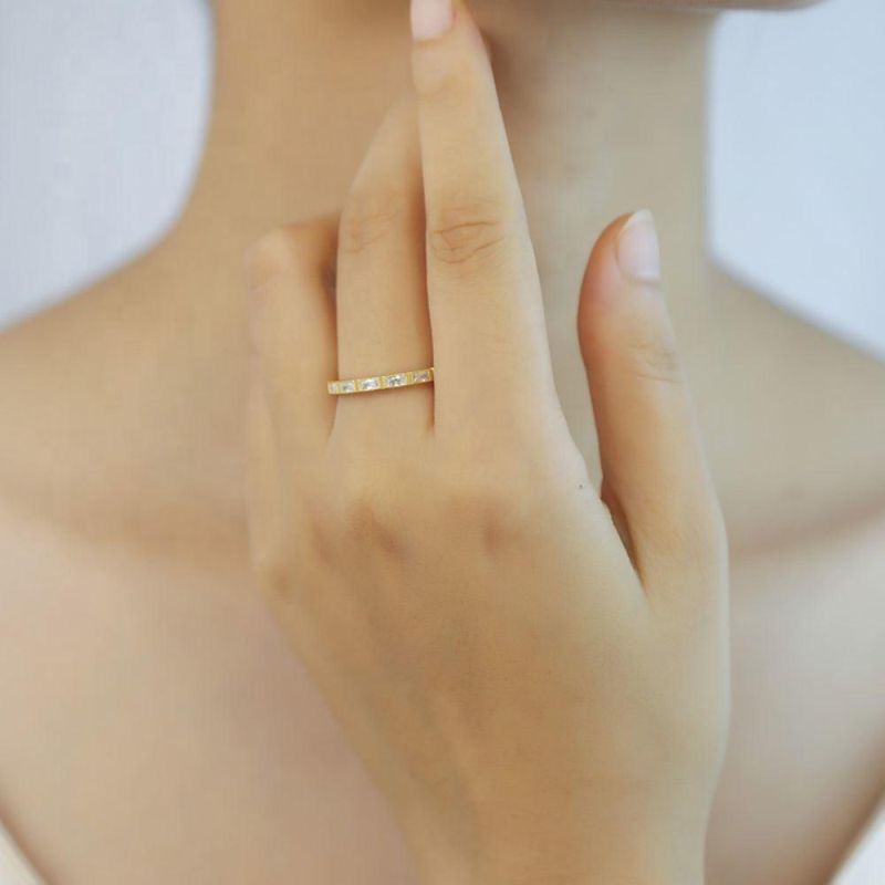 Real 925 Sterling Silver Rings Square Zircon Fashion Rings Women Light Luxury Wedding Engagement Jewelry Gift