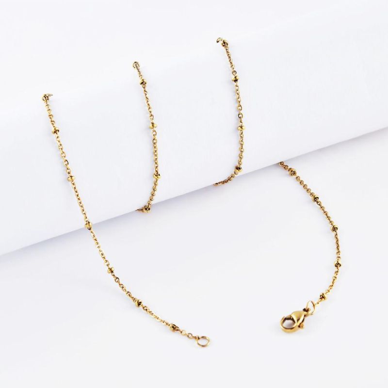 Fashion Jewelry Imitation Gold Plated Rose Gold Stainless Steel Anklet Bracelet Jewellery Making Chain Necklace