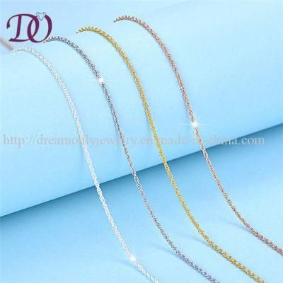 China Cheap Wholesale Various Size &amp; Design Dainty Gold Plated 925 Sterling Silver Chains