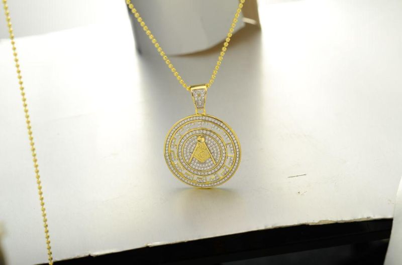 Fashion Hiphop Iced out CZ Diamond CZ Round Jewelry Pendant