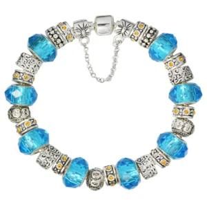 Blue European Silver Bracelets Jewelry