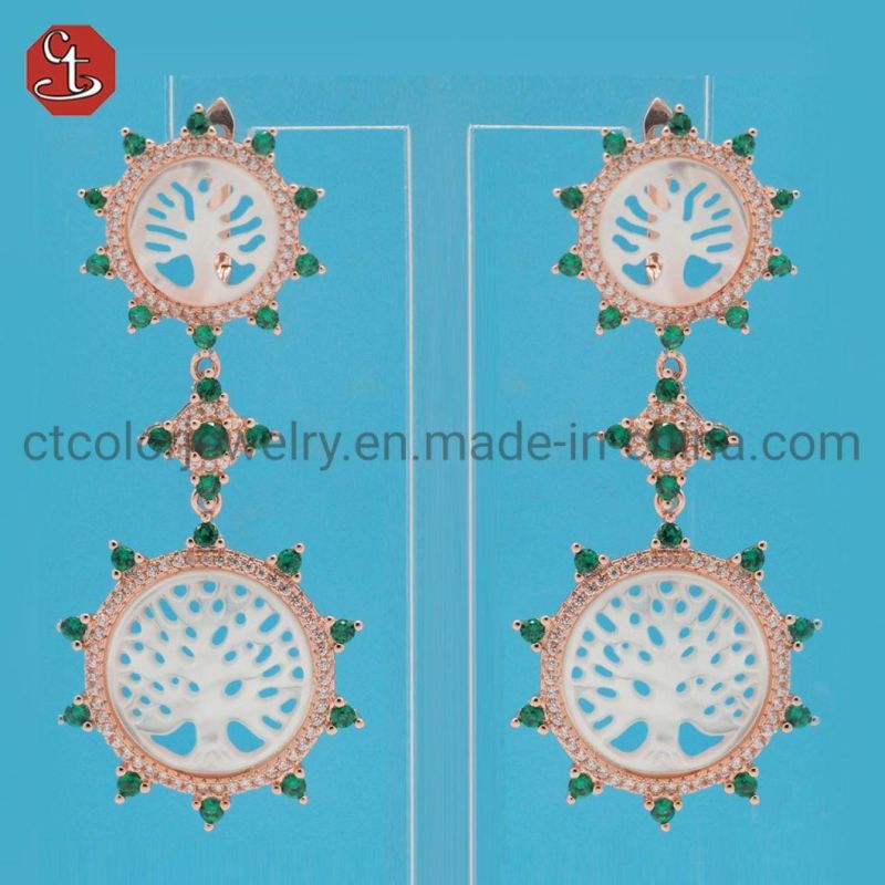 Water Drop Earring Hollow Shell Pearl Earrings Fashion MOP Jewelry