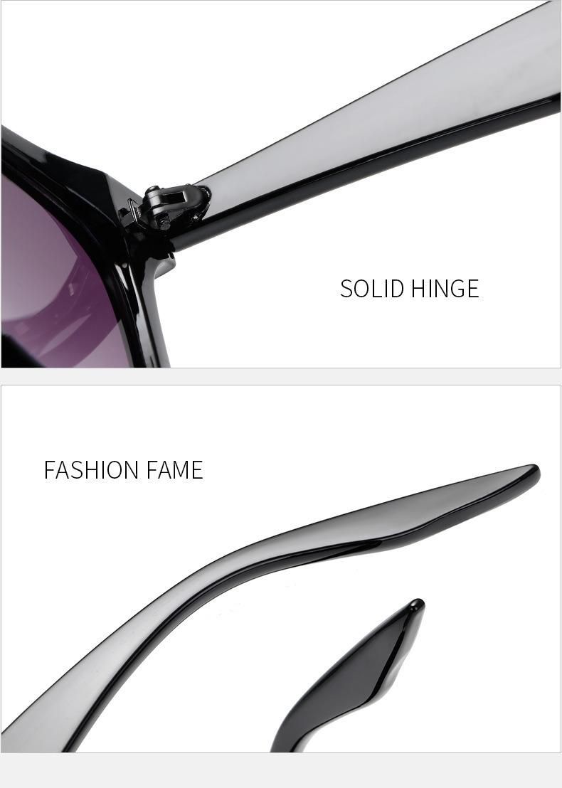 2022 Fashion Rainbow Sunglasses Cat Eye Large Frame Jelly Sunglasses