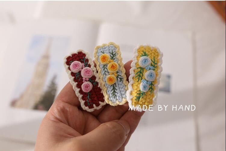Crochet and Embroidery Snap Hair Clips Accessory Ym237