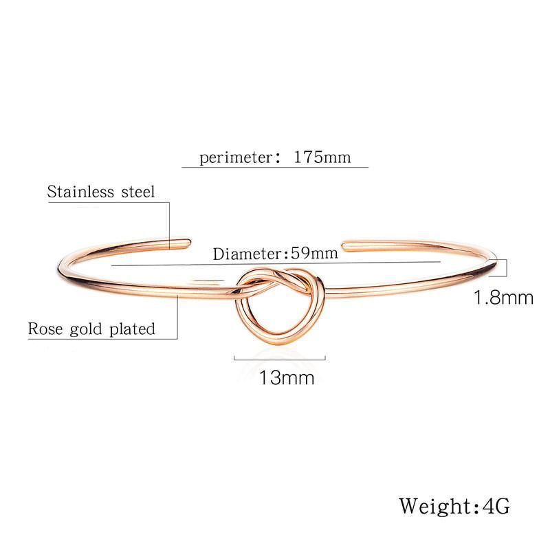 Stainless Steel Knot Bracelets Simple Cuff Bracelets for Women Girls Open Bangle Bracelets Fashion Jewelry