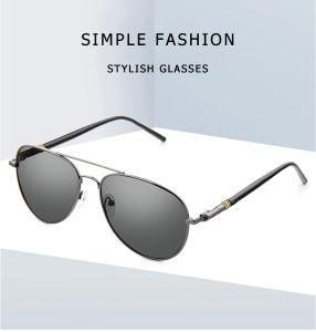 Retro Shades Black Cycling Polarized Pilot Metal Sunglass for Men