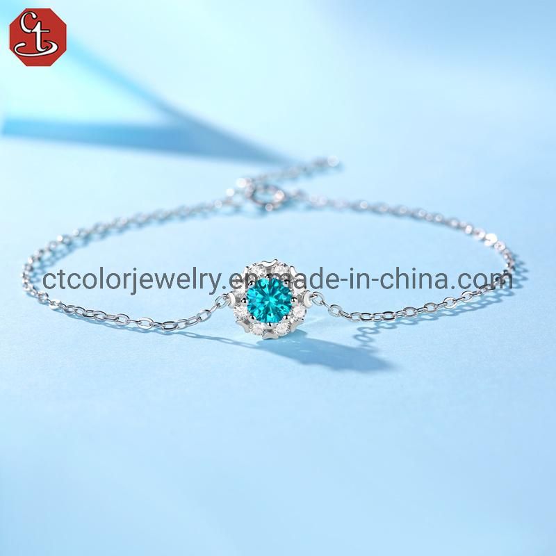 925 Sterling Silver Charm Moissanite diamond bracelet Fashion Jewelry Bracelet for Women
