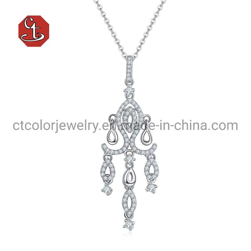 Fashion Customized Jewellery 925 Sterling Silver Cubic Zircon Creative Design Women Necklace