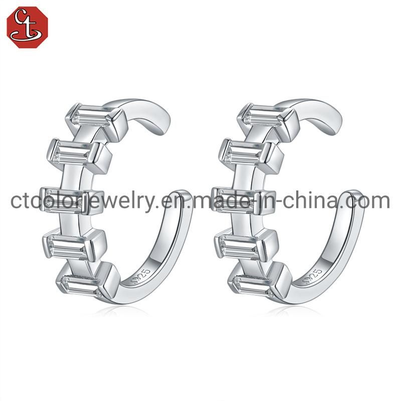 Fashion Ear clip Earrings 925 Silver Jewelry