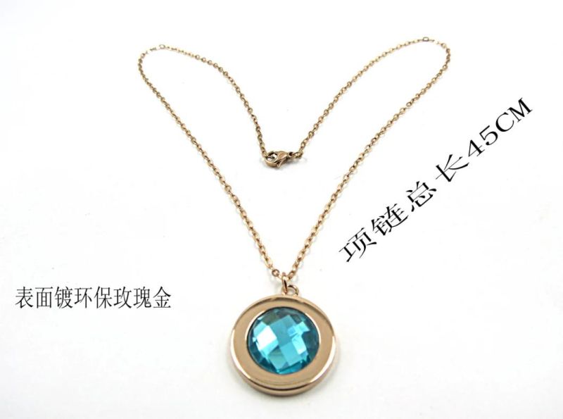 Jewellery Stainless Steel Pendant with Blue Glass Ball Inserted