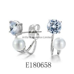 Fashion Jewelry/ 925 Sterling Silver/ Freshwater Pearl Earring/ as Gift for Women