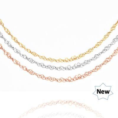 Fashion Accessories 316L Stainless Steel Singapore Chain Necklace for Gold Plated Jewelry Making