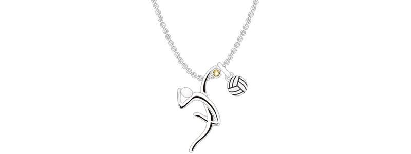 New Stylish Silver Sports Girl Volleyball Look Jewelry Set