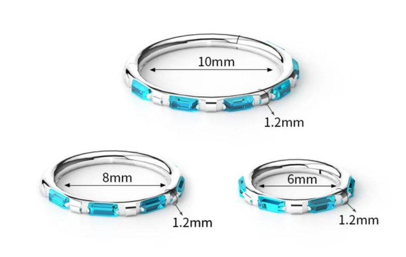 New Design G23 Titanium ASTM F136 Titanium Puncture Jewelry Wholesale Zircon Nose Ring Anti-Allergy Titanium Body Piercing Tp2524