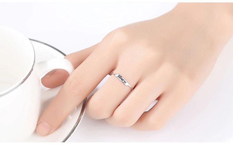 Popular High Polished Adjustable 925 Sterling Silver Ring