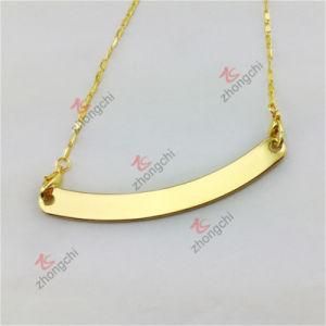 Engraved Logo Gold Layered Name Souvenir Bar Pendant Necklace (GBN50827)